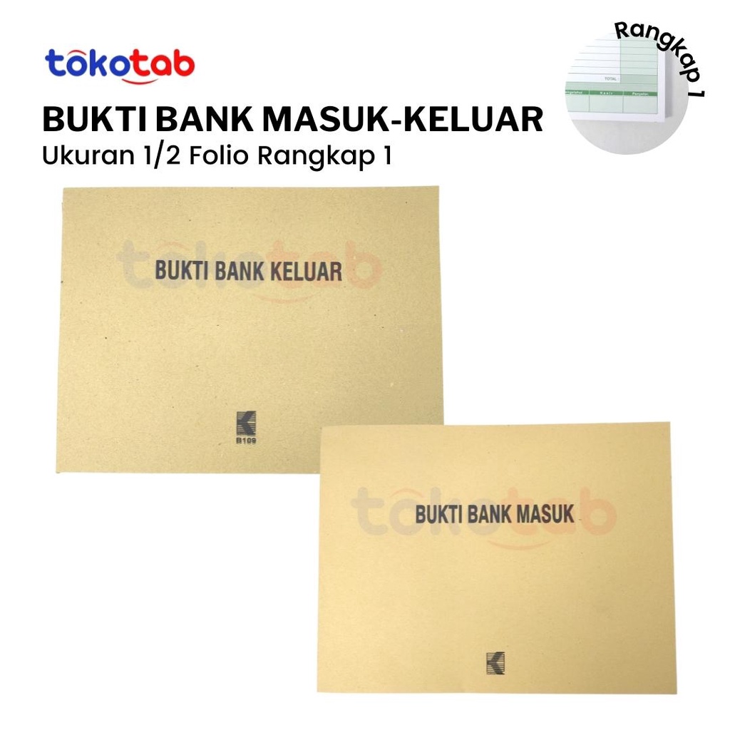 

Tokotab - Bukti BANK Masuk/Keluar KURNIA 1/2 Folio 1 Ply