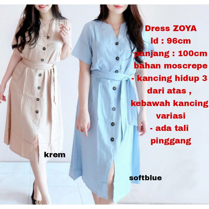 DRESS ZOYA / PAKAIAN WANITA / DRESS WANITA / DRESS CASUAL