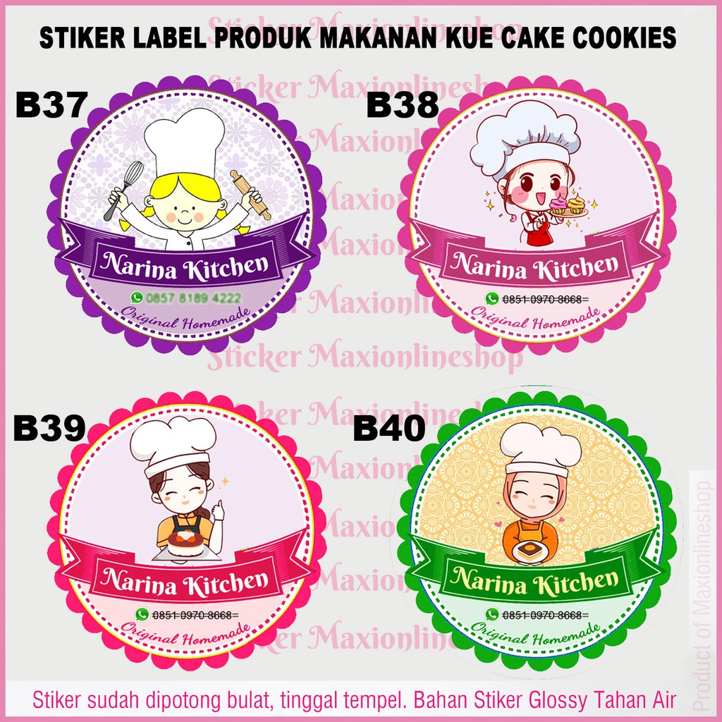 

Stiker Label Produk Makanan Kue Cake Cookies Aneka Kue Kering Lebaran Isi 100 lembar