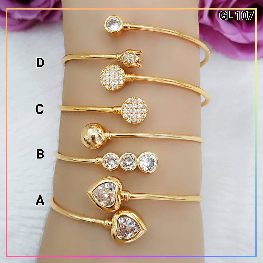 Gelang xuping gelang tangan bangkok dewasa permata bulat mewah perhiasan lapis emas gold GL 107