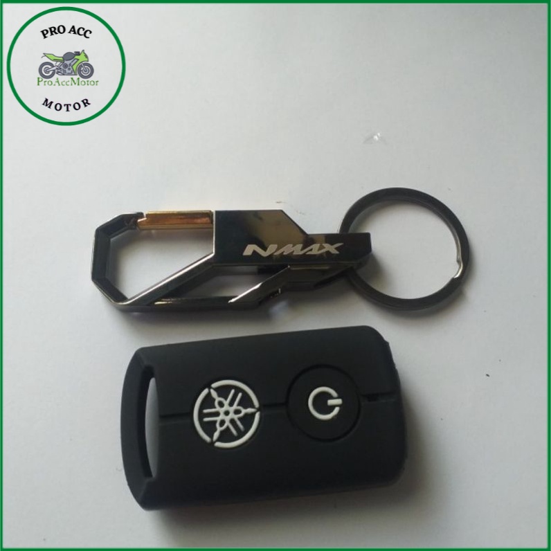 PAKET GANTUNGAN KUNCI Logo nmax + cover silikon remote smart key