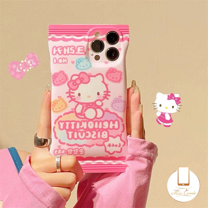 Soft Case Pelindung Kamera Motif Kartun Hello Kitty Biskuit Permen Untuk iPhone 11 XR 8 7 6 6s 14 Plus 12 14 13 Pro Max 11 Pro Max X XS Max SE 2020