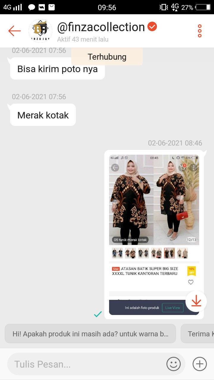 Atasan Batik Super Big Size Xxxxl Tunik Kantoran Terbaru Jumbo Ld 140