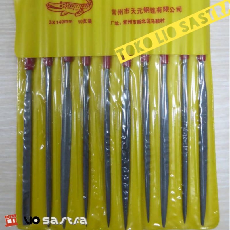Kikir Besi File 3 x 140 mm Cap Buaya Set 10 Pcs (lio)