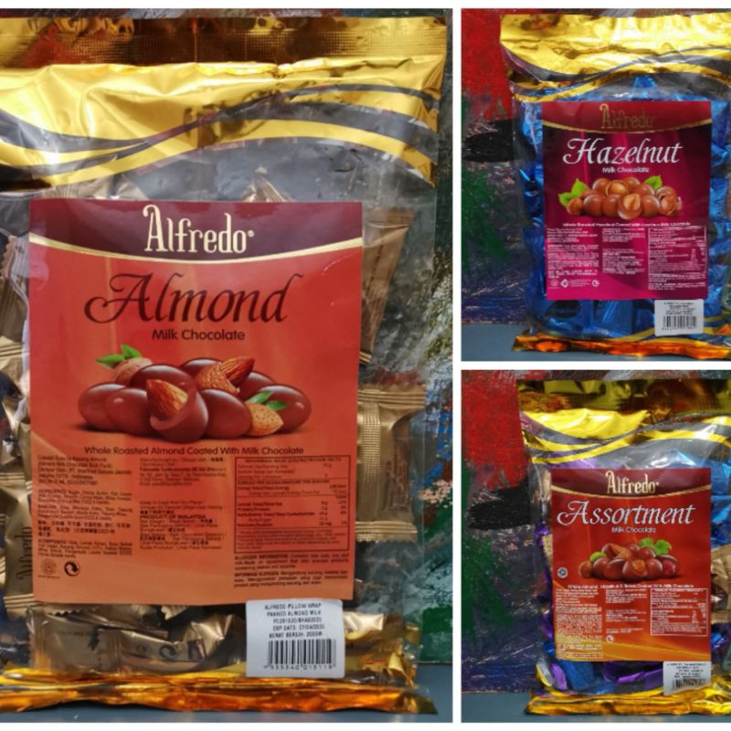 

Alfredo Bulkpack 200GR Almond Hazelnut Assortments Milk Chocolate Raisin Coklat Susu