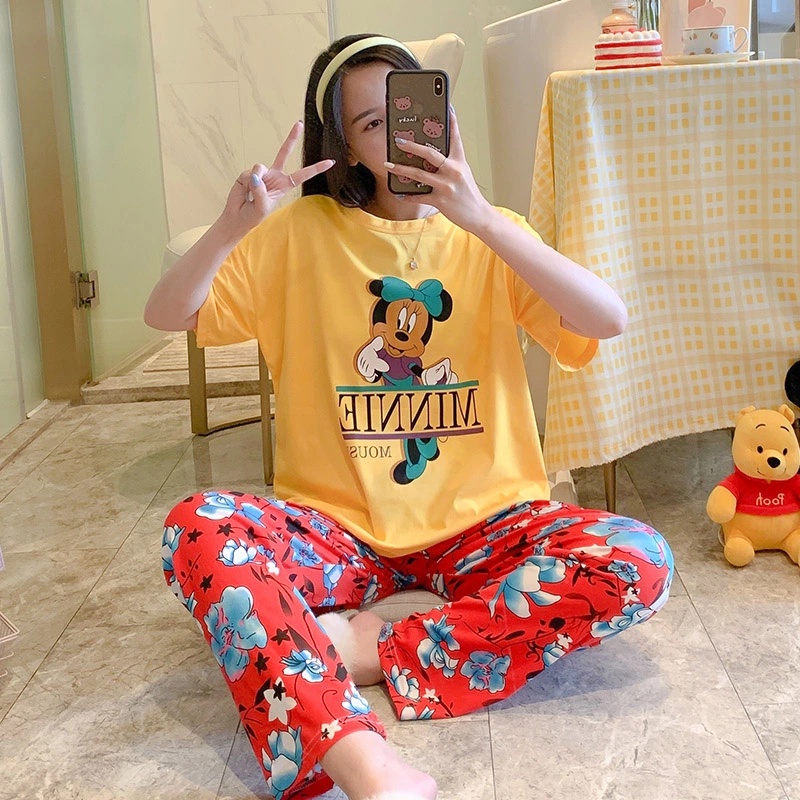 Piyama CP wanita baju tidur import jumbo/bigsize-CP MINNIE YELLOW