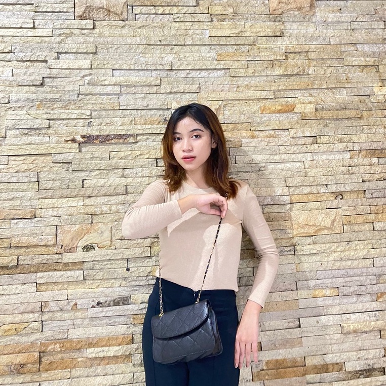 Tas Selempang Wanita Import Tas Korea Kulit Azzura Mutiara Pearl