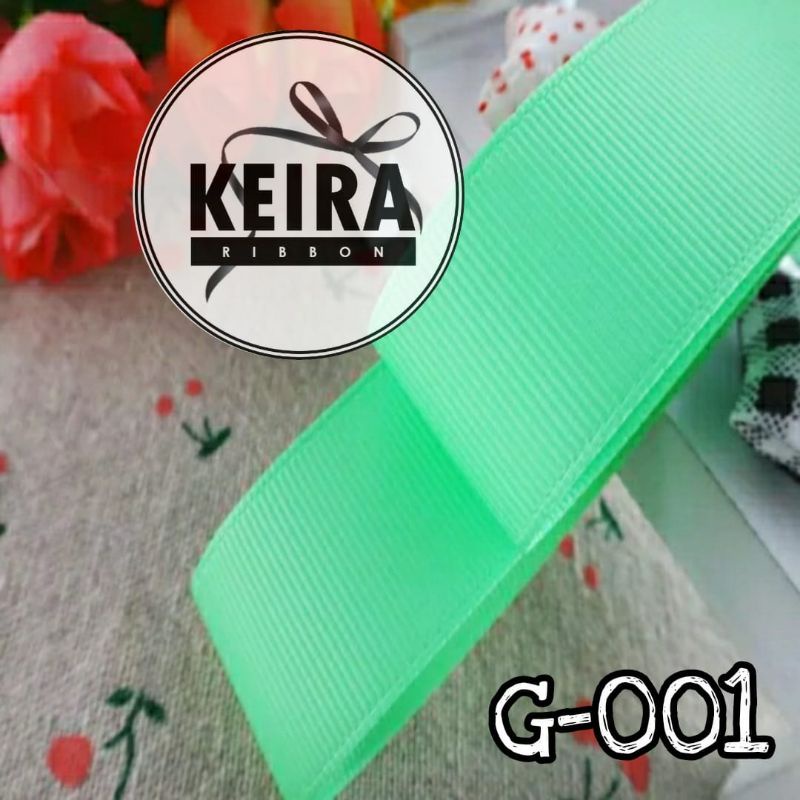 

Pita grossgrain ribbon hijau polos kode: G-001 Lebar 2.5 cm