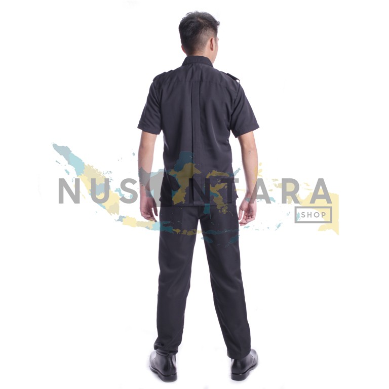 Seragam Safari Security HITAM COKLAT NAVY Terbaru Lengan Pendek Baju Safari Satpam Bodyguard Supir