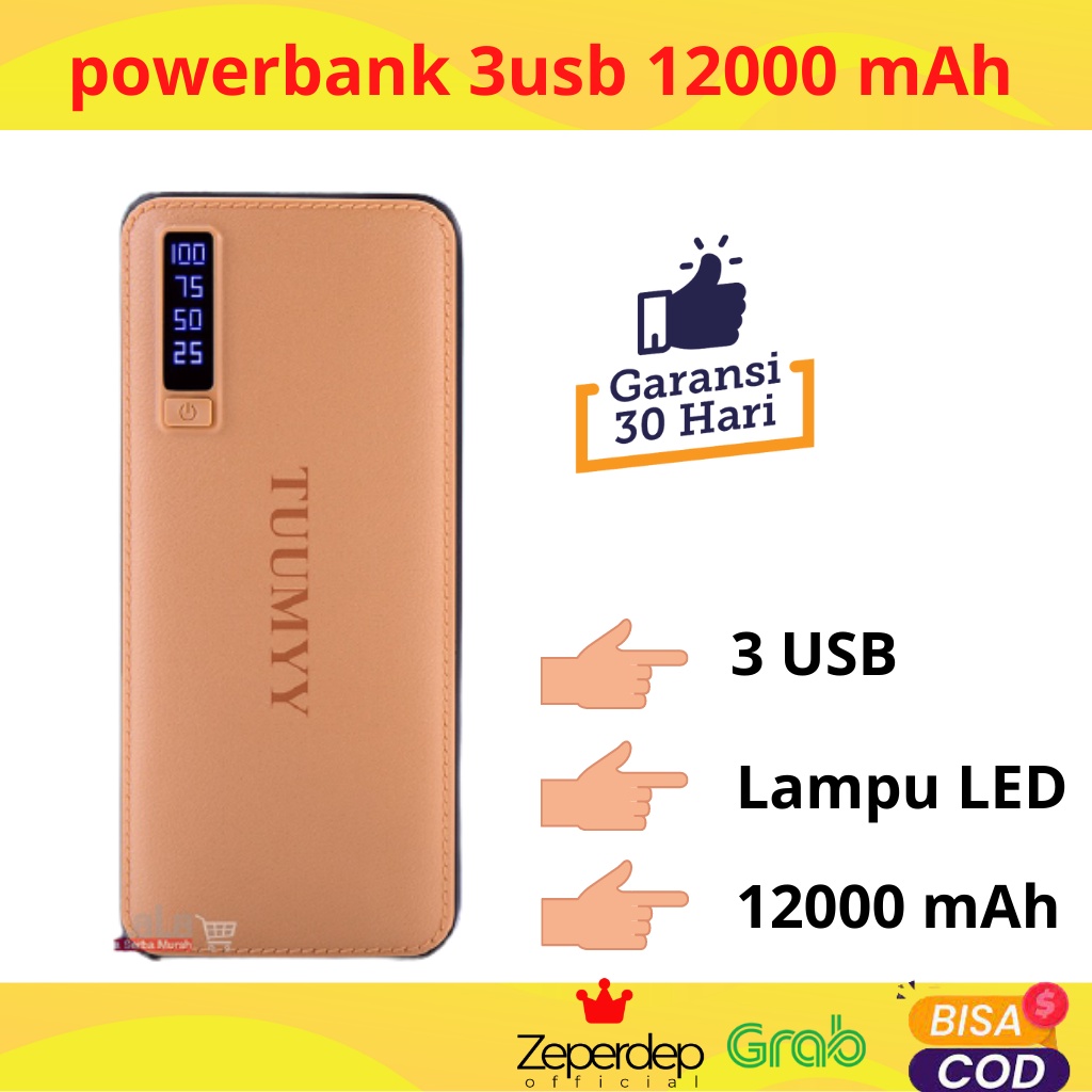 powerbank tahan lama 9900 mAH 3usb kulit sintesis powerbang power bang power bank HP powerbank awet 