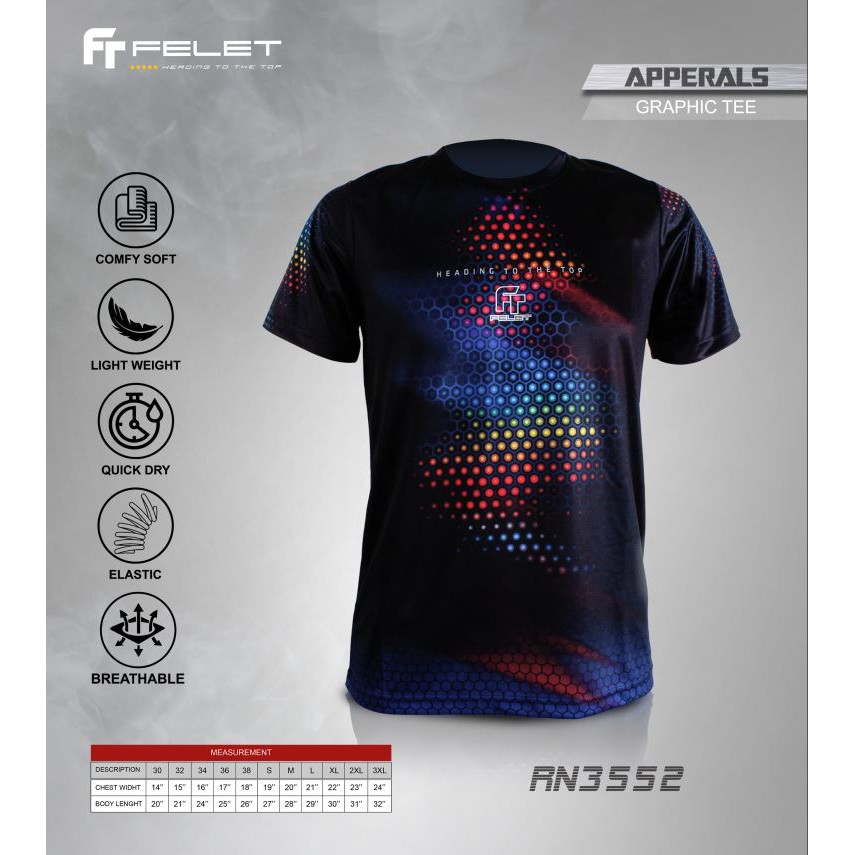 ORIGINAL - Kaos / Baju Olahraga Badminton Pria Dewasa FELET - GRAPHIC TEE SERIES