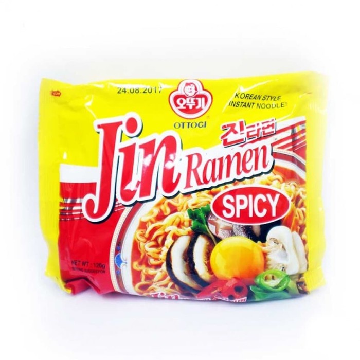 impor-mie- ottogi jin ramen spicy hot / mie instan kuah korea (non halal) -mie-impor.