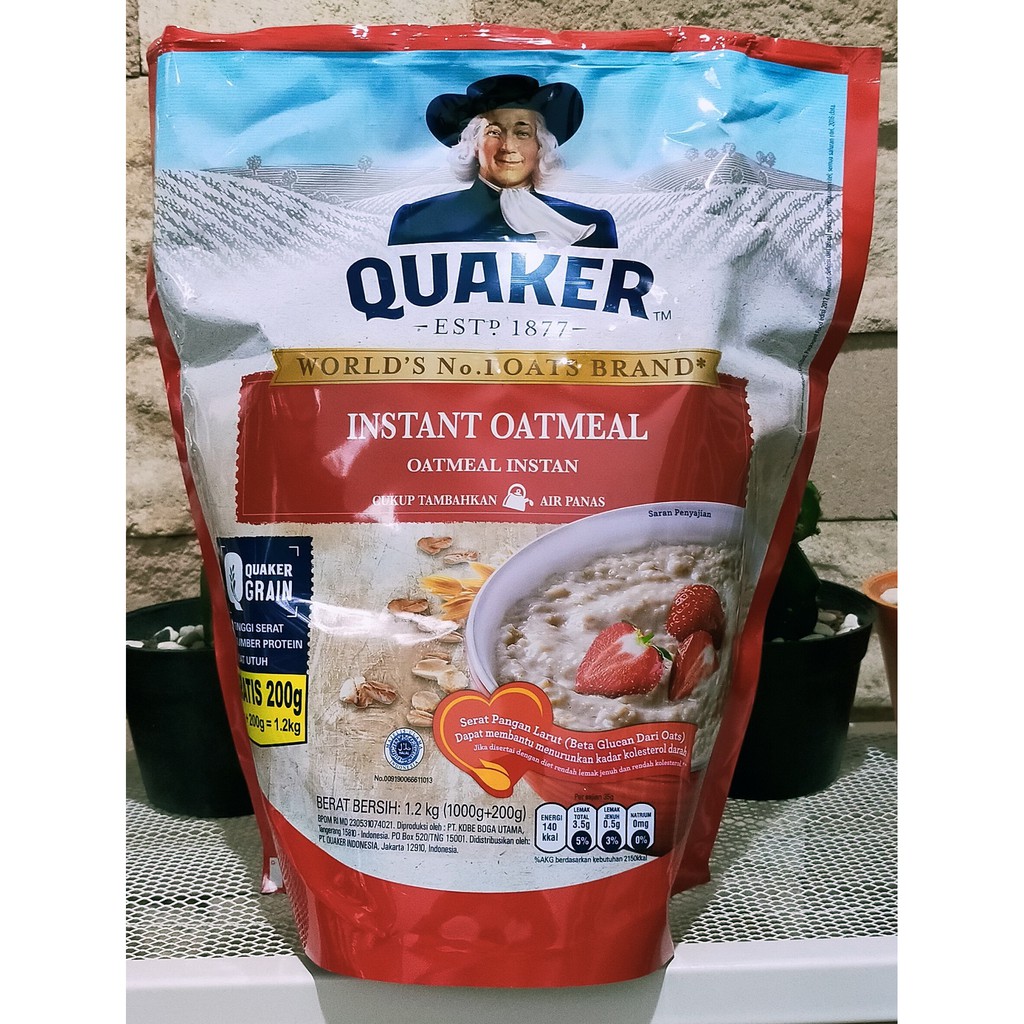 Quaker Instant Oatmeal Sereal 1 2 Kg Oat Instan Quaker Havermut Shopee Indonesia