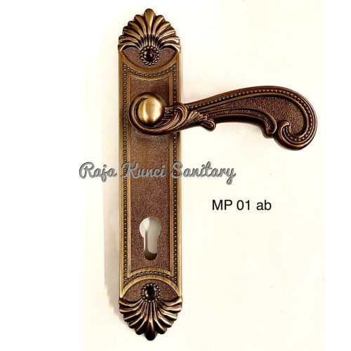 Handle Pintu Plate SES Spain Antique Brass/Ukir/Gagang/Pegangan Pintu