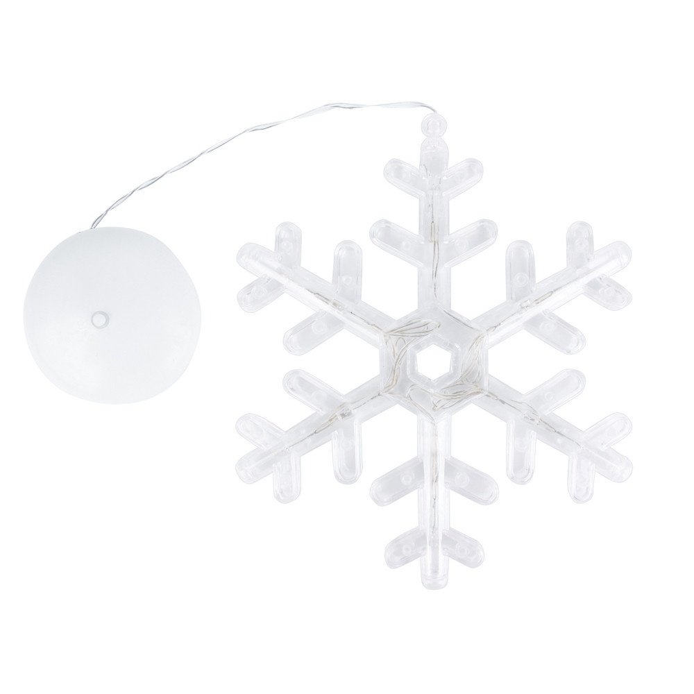 1pc Lampu Led Gantung Dinding / Jendela Desain Snowman / Rusa / Lonceng Natal Dengan Suction Cup