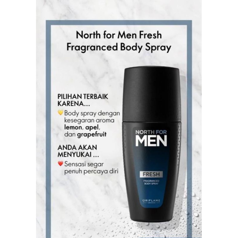 North For MEN FRESH Biru Body Spray