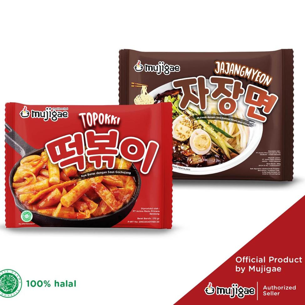 

✓ BUNDLE Mujigae Topokki 170gr / Mujigae Jajangmyeon Mie Saus Kedelai Hitam Mie Korea (265gr) QNRYJ Harga Murah
