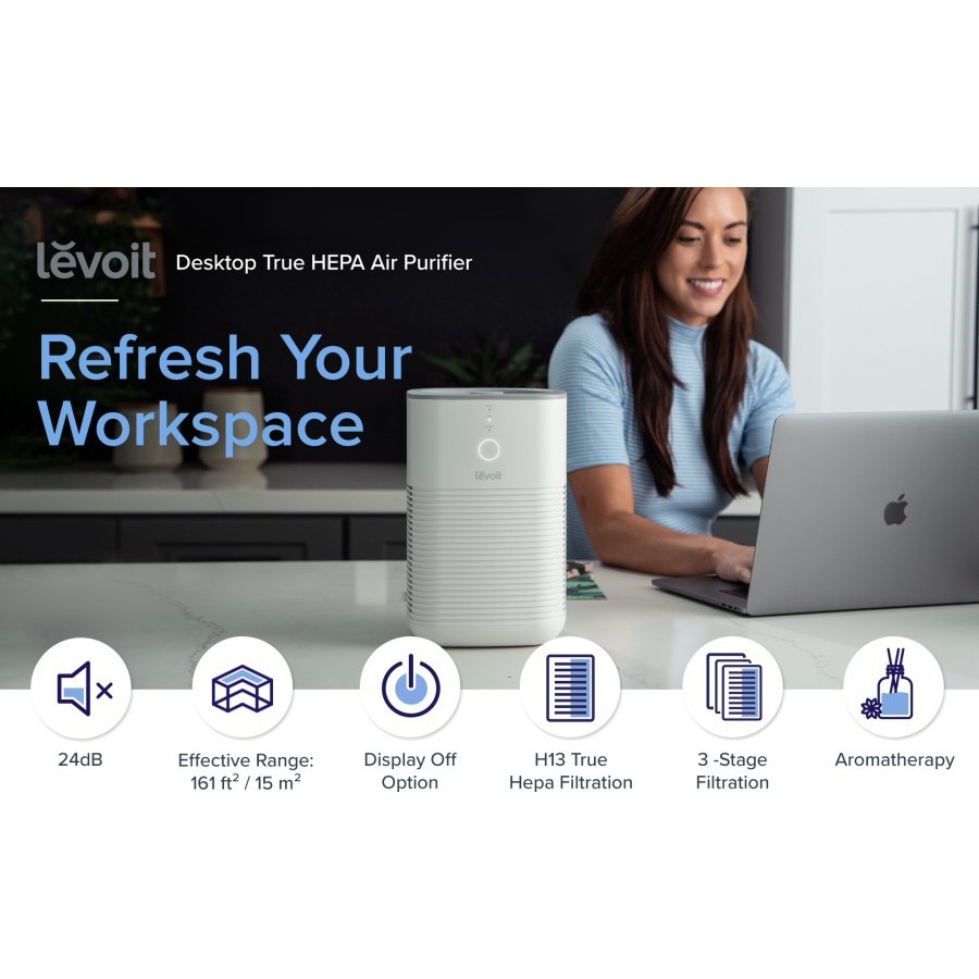 Levoit Desk Air Purifier Dual HEPA Filter H13 LV-H128