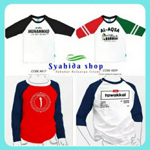 Ammarkids Kaos Anak Cotton 1-12 tahun XS S M L XL XXL Baju Fashion Islami Cewe Cowo Lengan Panjang P
