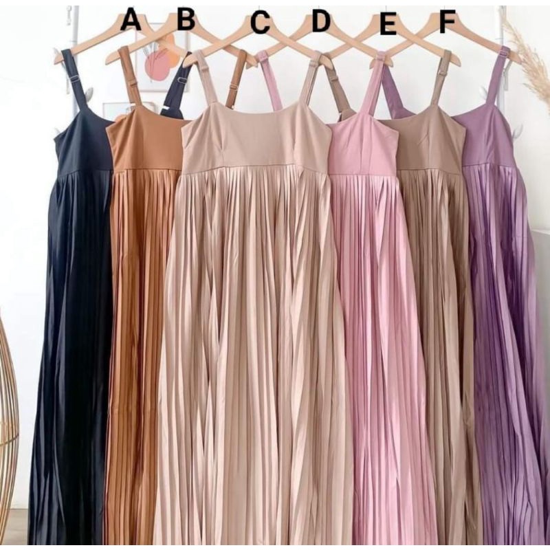 New dress  polos overal plisket premium polos zipper belakang  terbeseler