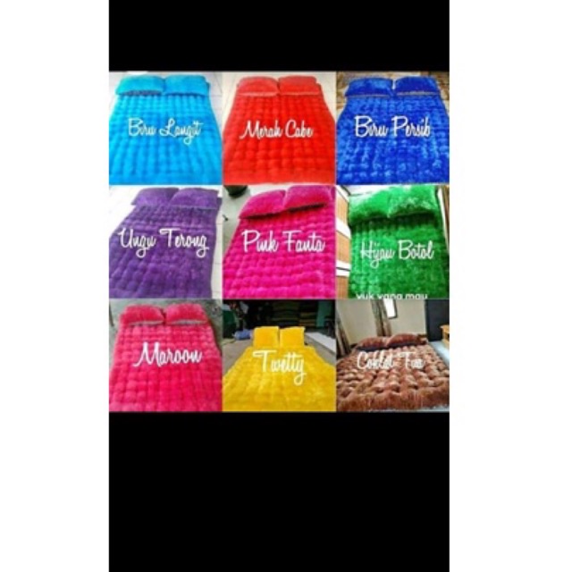 tilam cimol yg kecil dn agak tipis sdh dpt bantl 2   uk.100x140 cock buat depan tv