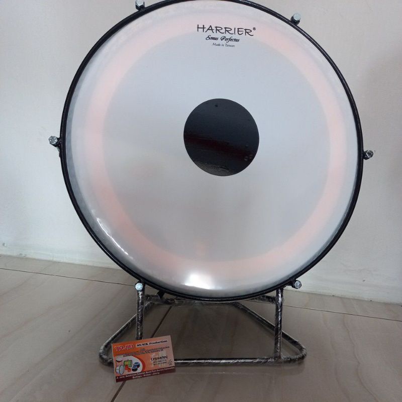 Bass Hadroh 16 inch polos (Nautural) mika hitam/putih