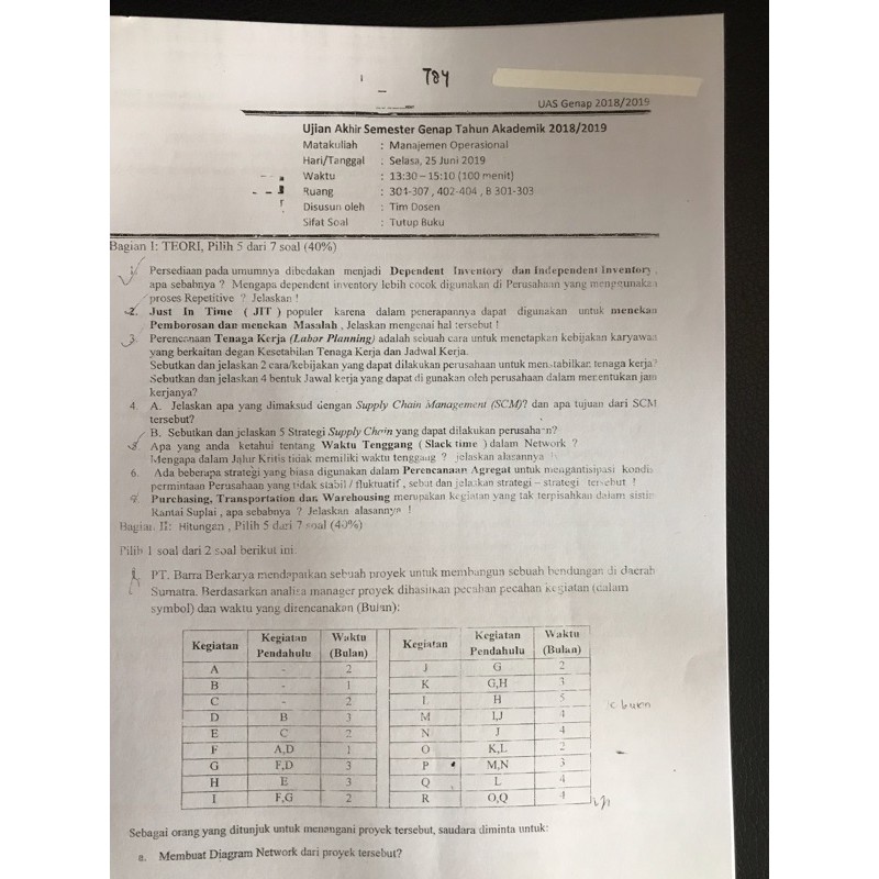 Soal Manajemen Operasional Uas Shopee Indonesia