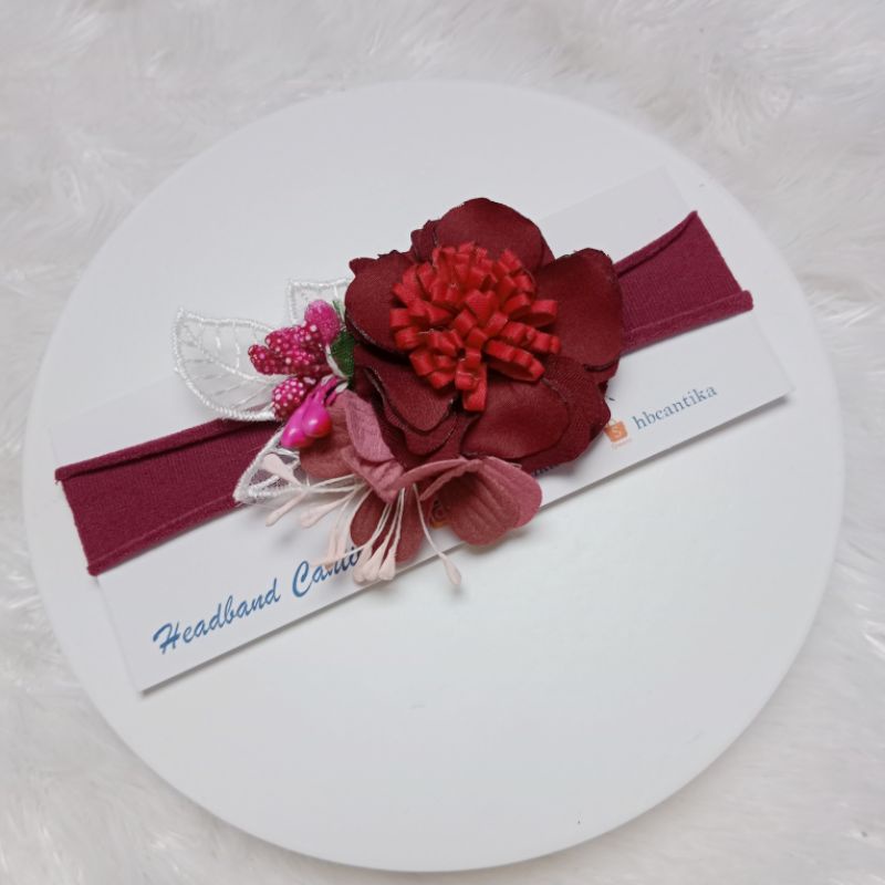 Aliya Maron flower / Bando Bayi Bunga Maron / Headband Newborn / Bandana Bayi Banda Aceh