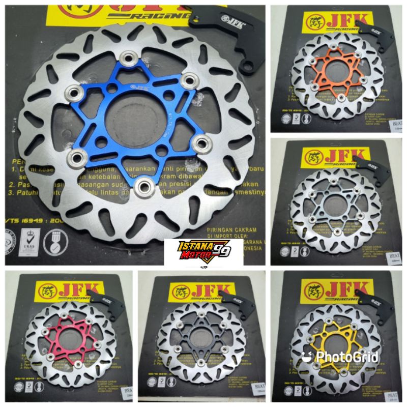 DISC BRAKE PIRINGAN CAKRAM DEPAN MODEL PSM JFK 220MM PLUS BREKET PNP BEAT VARIO SCOOPY DLL PIRINGAN