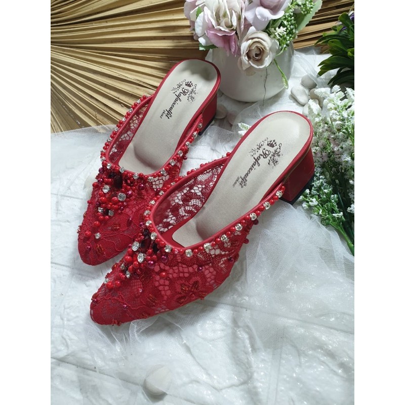 sepatu Jihana merahcabe sepatu cantik 5cm hak tahu
