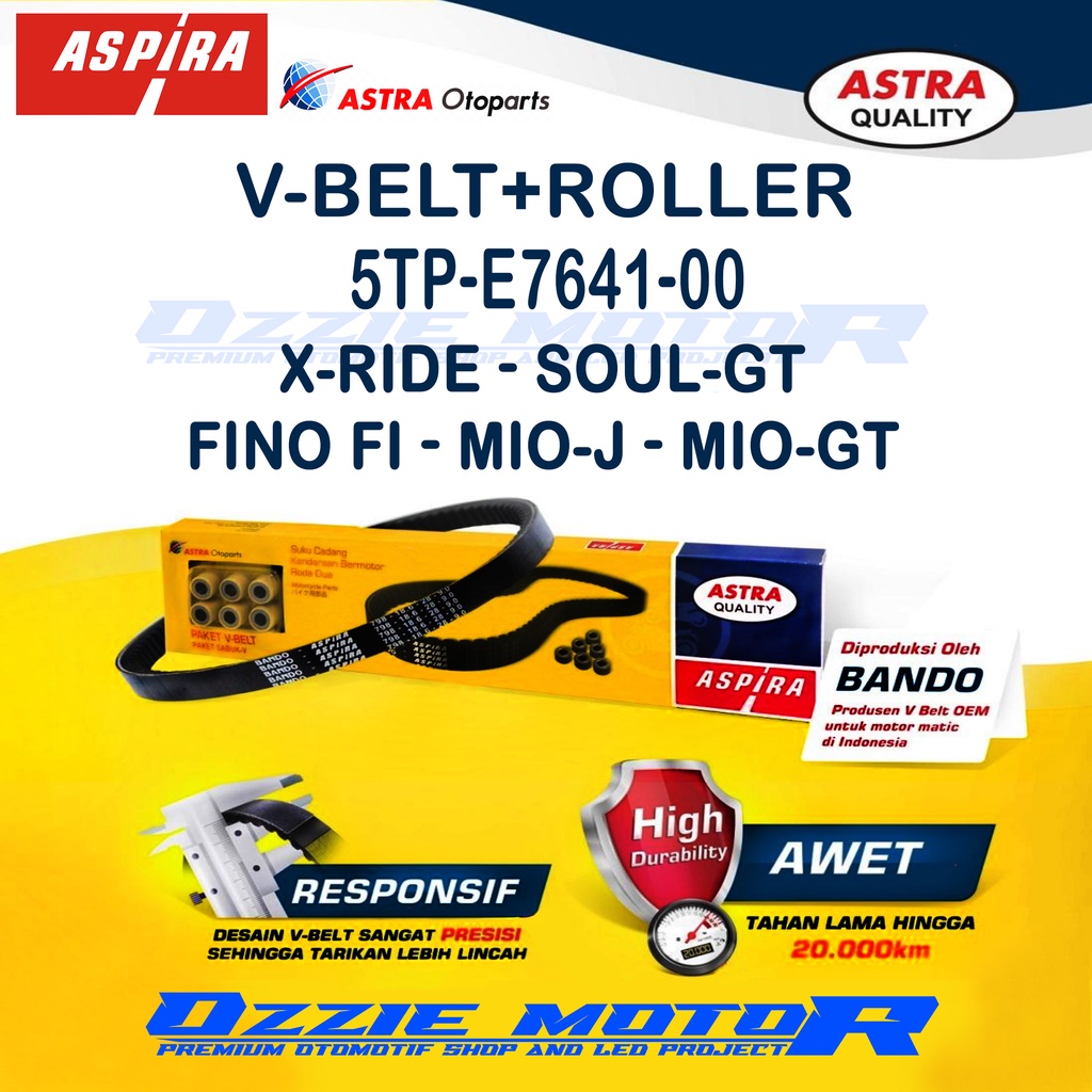 VANBELT V-BELT + ROLLER ASPIRA 54P-E7641-00 MOTOR MIO GT,SOUL,J,FINO