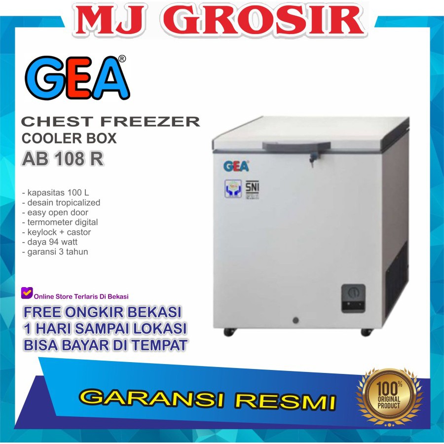 Gea Ab 108 R Chest Freezer Box 100l Lemari Pembeku 100 Liter By Gea Shopee Indonesia