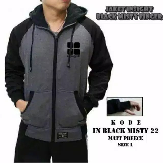 JAKET PRIA INSIGHT BLACK MISTY - HOODIE PRIA - JAKET DISTRO
