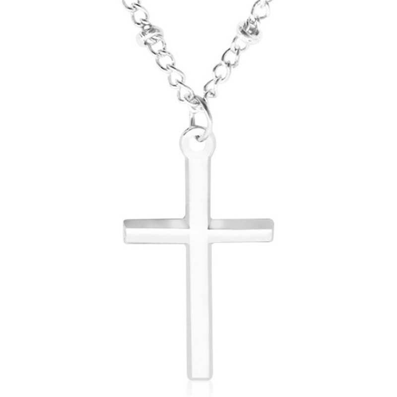AZ018 Kalung Salib Logam Yesus Kalung Liontin Salib Perhiasan Pasangan Pria Dan Wanita