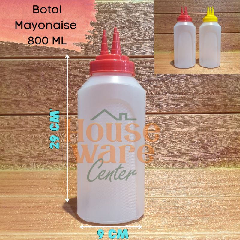 [ TAKUMA ] Botol Mayonaise 800ML / Botol 3 Lubang / Botol Plastik / Botol Murah