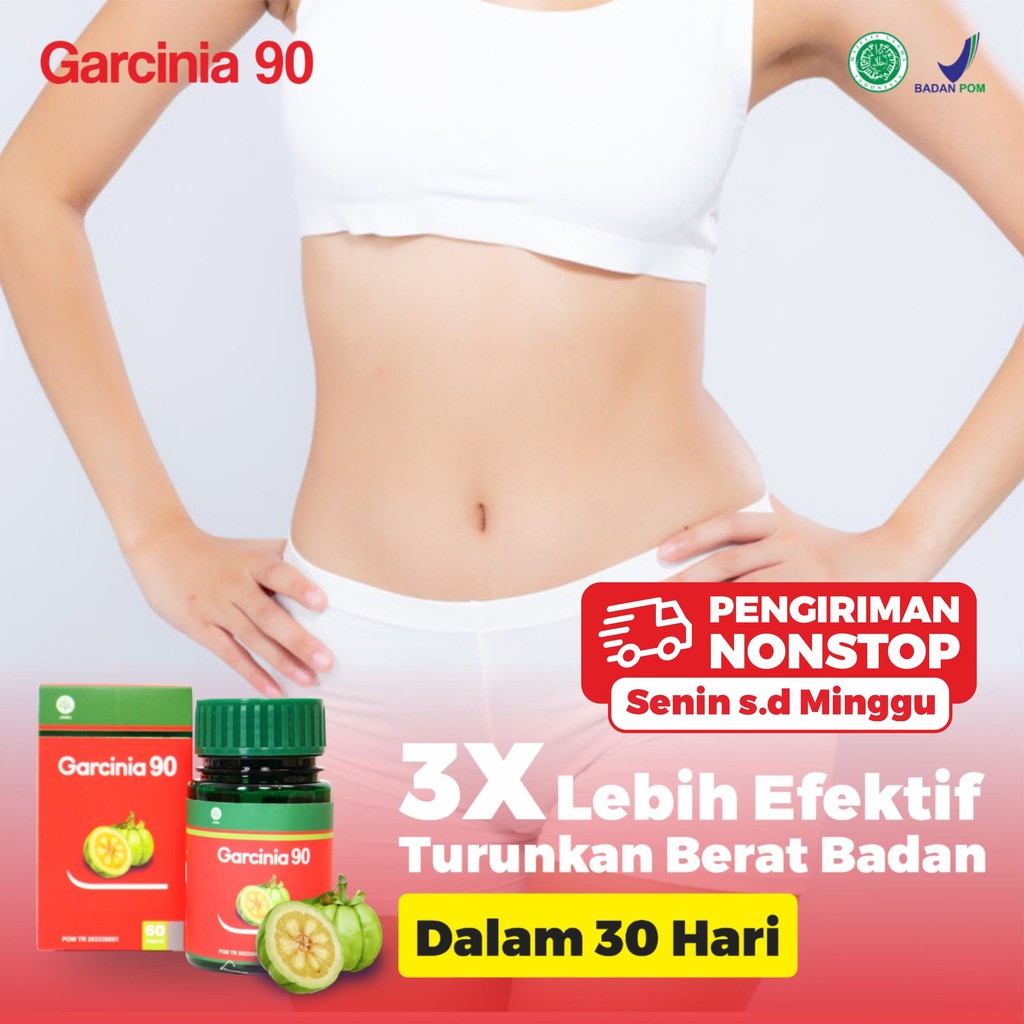 Garcinia 90 Herbal Alami Turunkan Berat Badan Stress Depresi &amp; Kolesterol Mencegah Kanker Atur Gula Darah