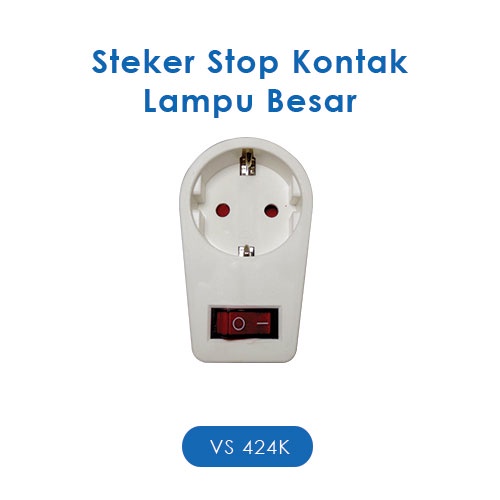 Steker Stop Kontak Arde 1 Lubang Dengan Saklar VISICOM VS-424P