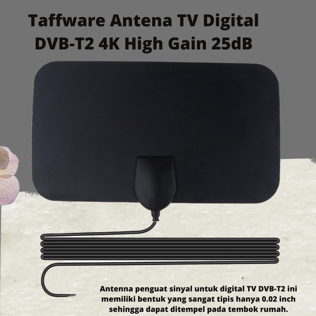 ANTENA TV DIGITAL DVB-T2 4K - ANTENA TV DIGITAL INDOOR DVB-T2 25DB HIGH GAIN