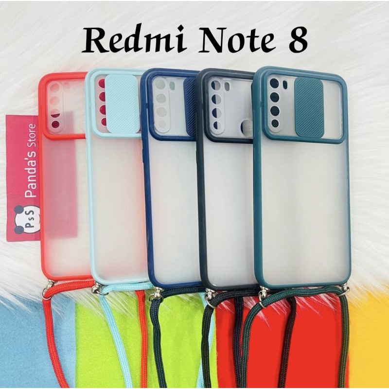 Redmi Note 8, Note 8 Pro Softcase dove sliding camera + Tali Laynard [Premium]