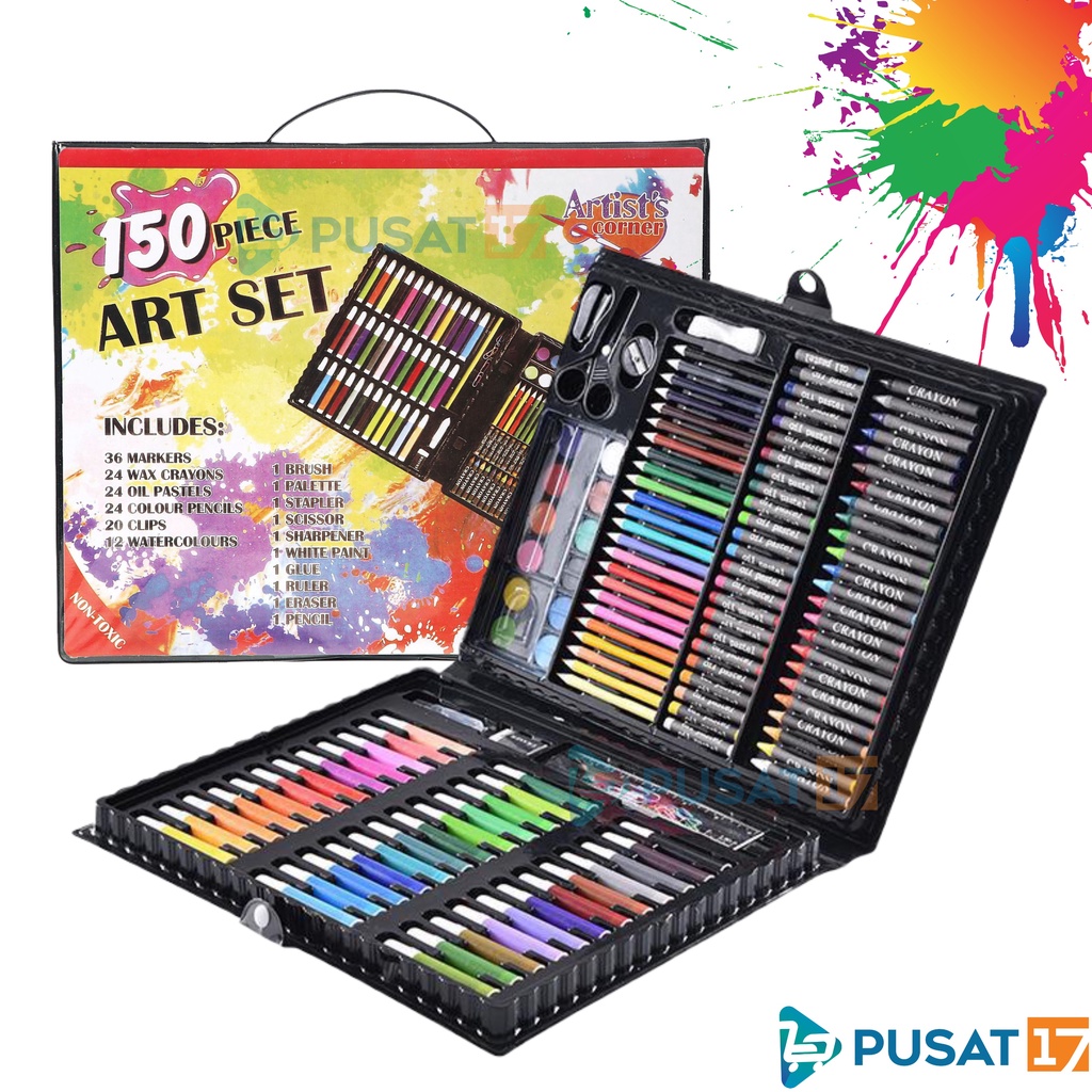 Jual PUSAT17 ALAT TULIS SET CRAYON COLOURING SET 150PCS / ART SET ...