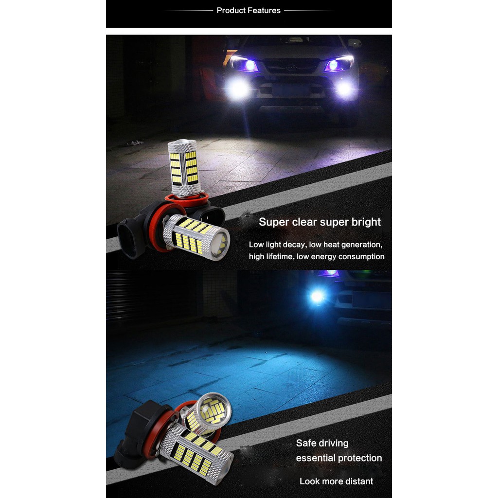 1x【In stock】Car LED fog lamp H4 H7 H8 H11 9005 9006 P13W H16