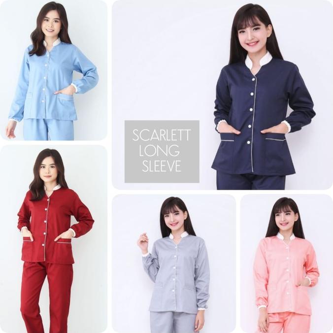 BLOUSE WANITA BAJU SUSTER TANGAN PANJANG SCARLETT/ BAJU BABY SITTER / SERAGAM SUSTER TERBAIK