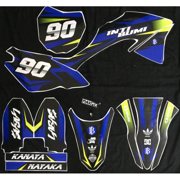 decal klx 150 bf dekal stiker motor striping custom fullbody biru