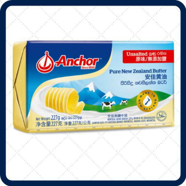 

Unsalted Butter Anchor 227 gram (Butter MPASI)