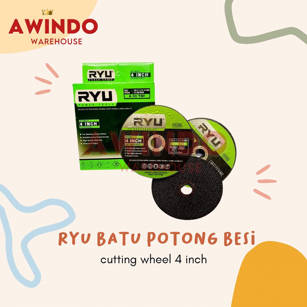 RYU MATA BATU GERINDA - Tekiro Mata Gurinda Potong Besi Cutting Wheel Original