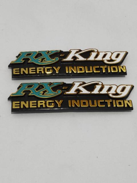 Emblem RX King tulisan timbul rx king tutup aki box energi induction 2pcs