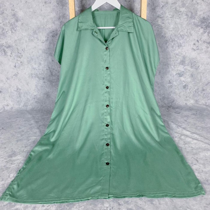 TERLARIS Daster Kerah Polos Rayon Jumbo LD 140 - Sage