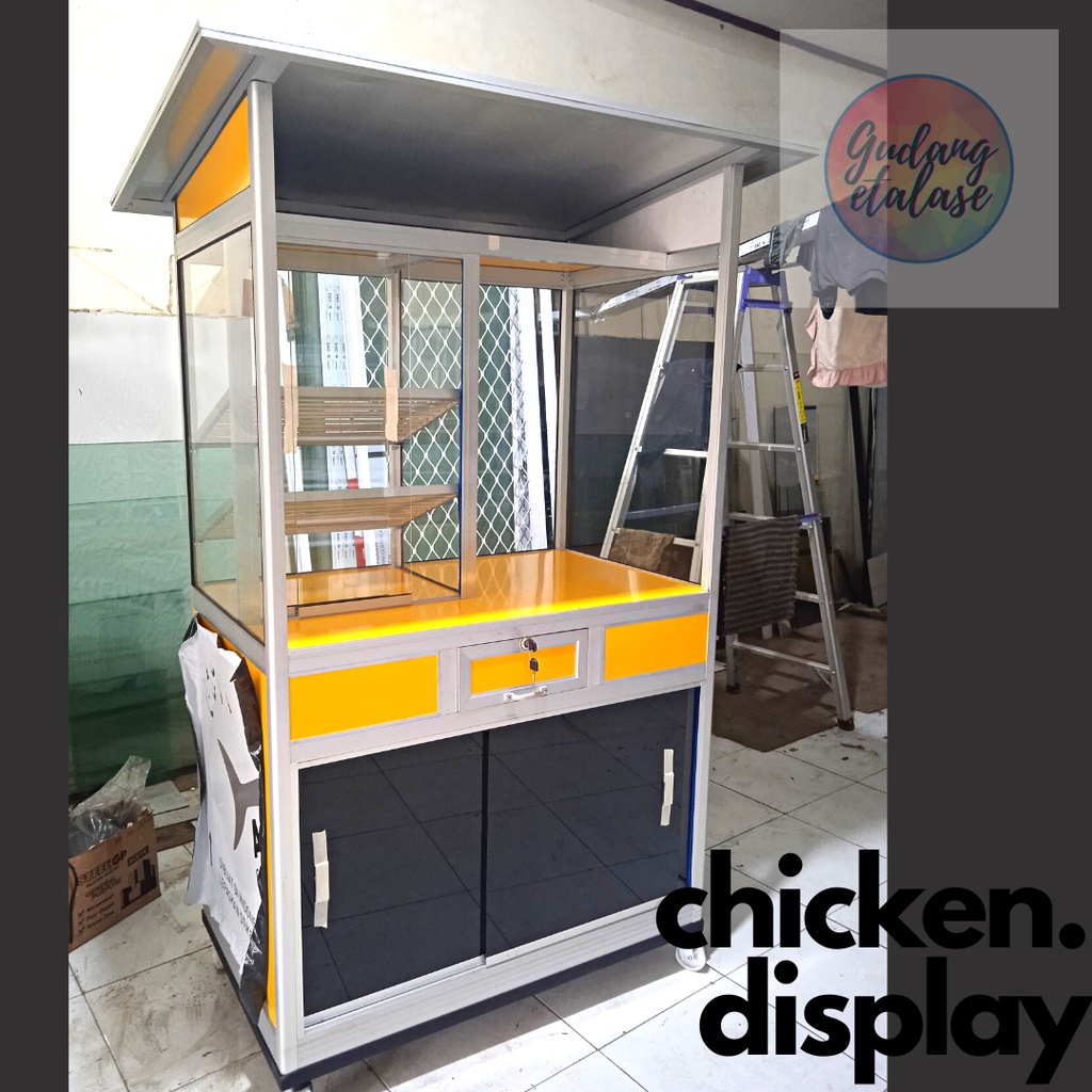 Etalase fried chicken/gerobak ayam goreng/gerobak jualan