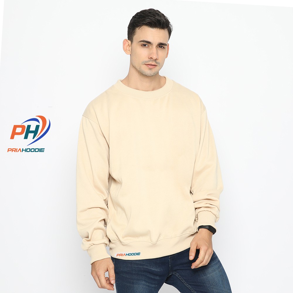 Priahoodie Basic Sweater Polos Pria Cowok Laki Laki Size M - XXL (Bisa Cod)