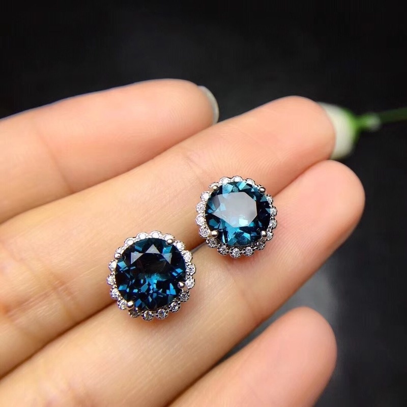 Fashion New Sea Blue Moissanite Jewelry Set